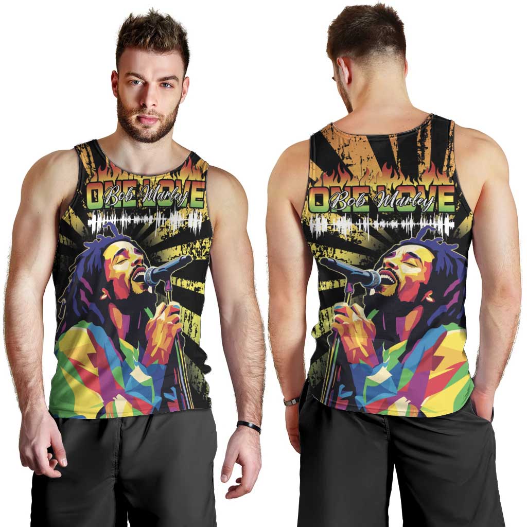 Reggae Legend Bob Men Tank Top Grunge Style - Wonder Print Shop