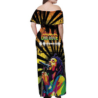 Reggae Legend Bob Off Shoulder Maxi Dress Grunge Style - Wonder Print Shop