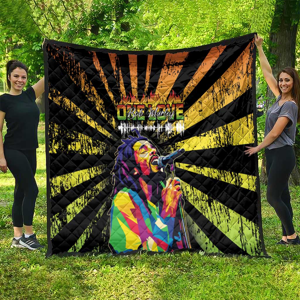 Reggae Legend Bob Quilt Grunge Style - Wonder Print Shop