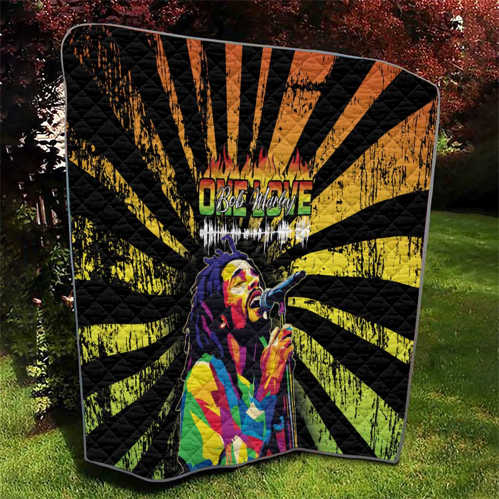 Reggae Legend Bob Quilt Grunge Style - Wonder Print Shop