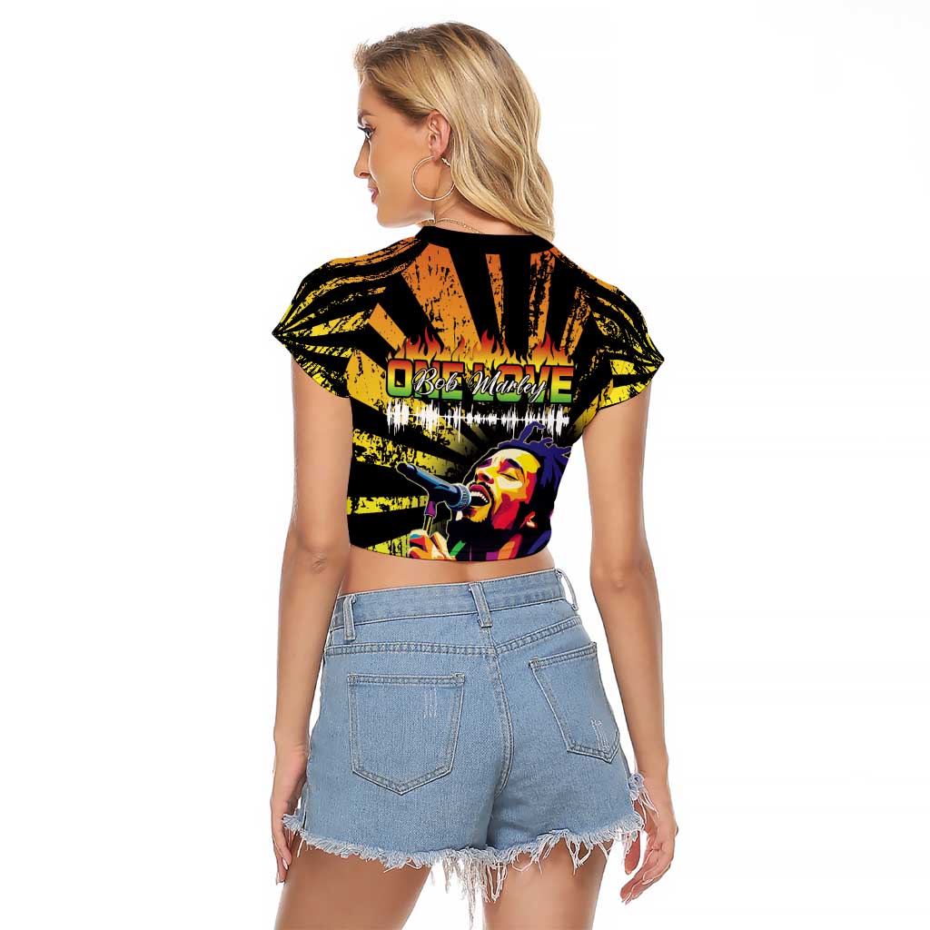Reggae Legend Bob Raglan Cropped T Shirt Grunge Style - Wonder Print Shop