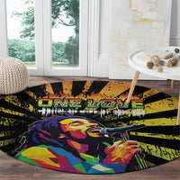 Reggae Legend Bob Round Carpet Grunge Style