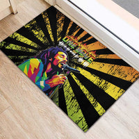 Reggae Legend Bob Rubber Doormat Grunge Style - Wonder Print Shop