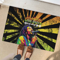 Reggae Legend Bob Rubber Doormat Grunge Style - Wonder Print Shop