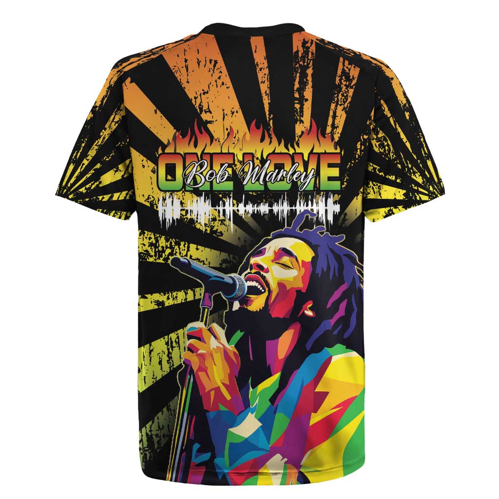 Reggae Legend Bob Rugby Jersey Grunge Style - Wonder Print Shop
