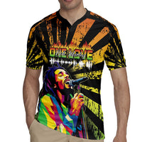 Reggae Legend Bob Rugby Jersey Grunge Style - Wonder Print Shop