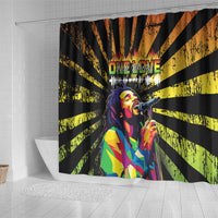 Reggae Legend Bob Shower Curtain Grunge Style