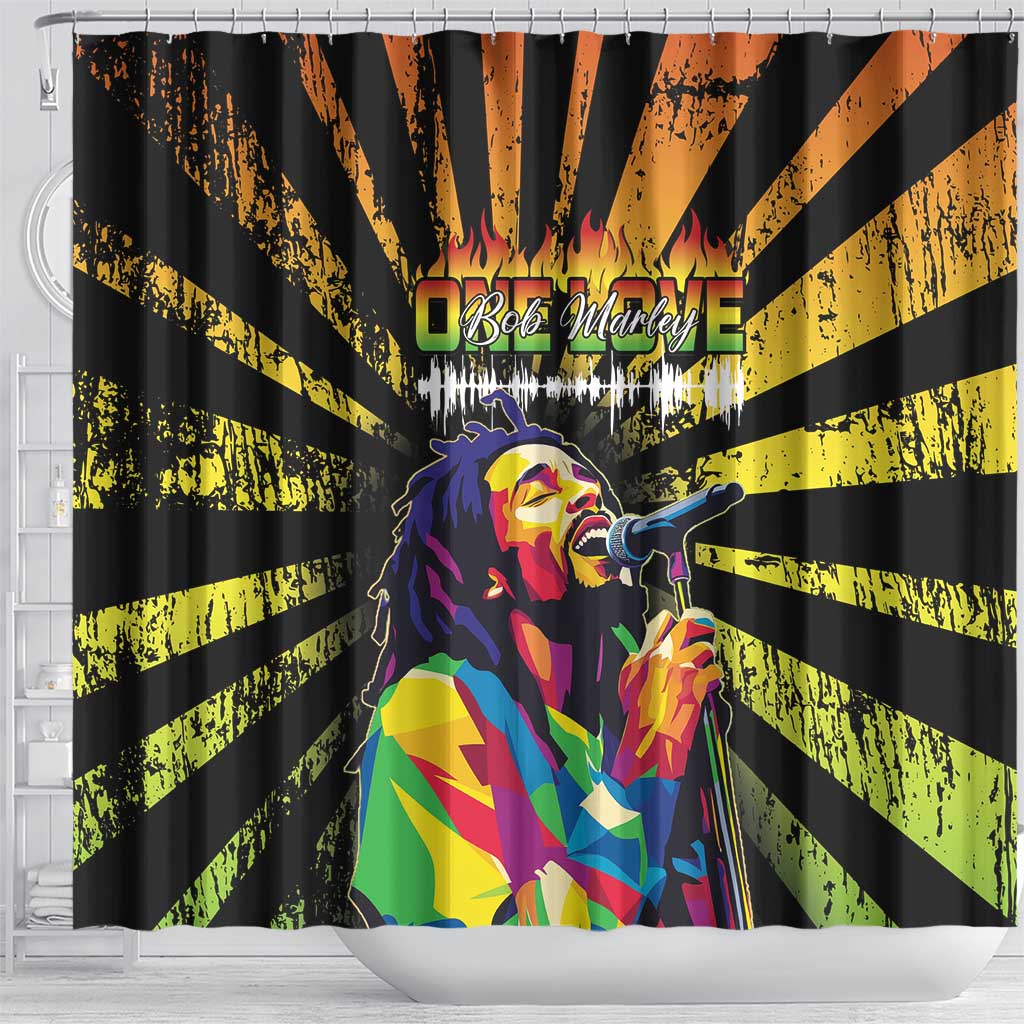 Reggae Legend Bob Shower Curtain Grunge Style