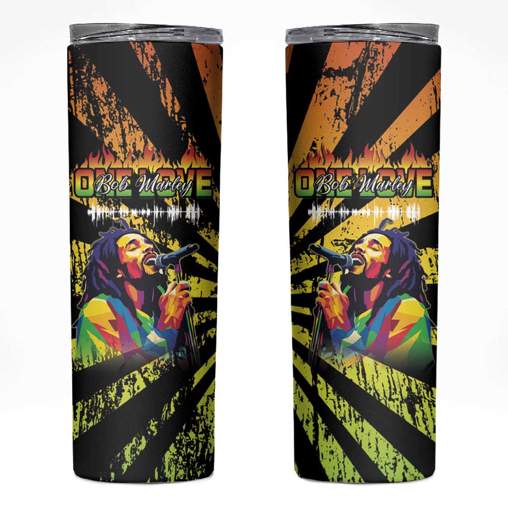 Reggae Legend Bob Skinny Tumbler Grunge Style - Wonder Print Shop
