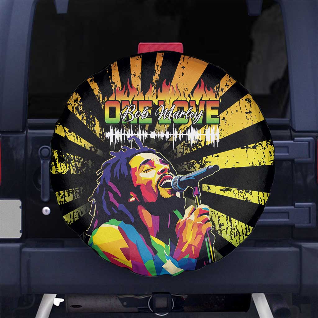 Reggae Legend Bob Spare Tire Cover Grunge Style - Wonder Print Shop