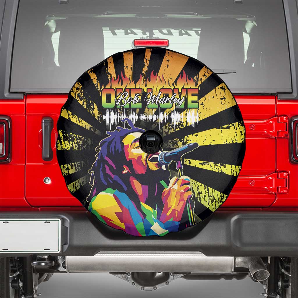 Reggae Legend Bob Spare Tire Cover Grunge Style - Wonder Print Shop