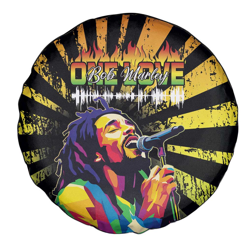Reggae Legend Bob Spare Tire Cover Grunge Style - Wonder Print Shop