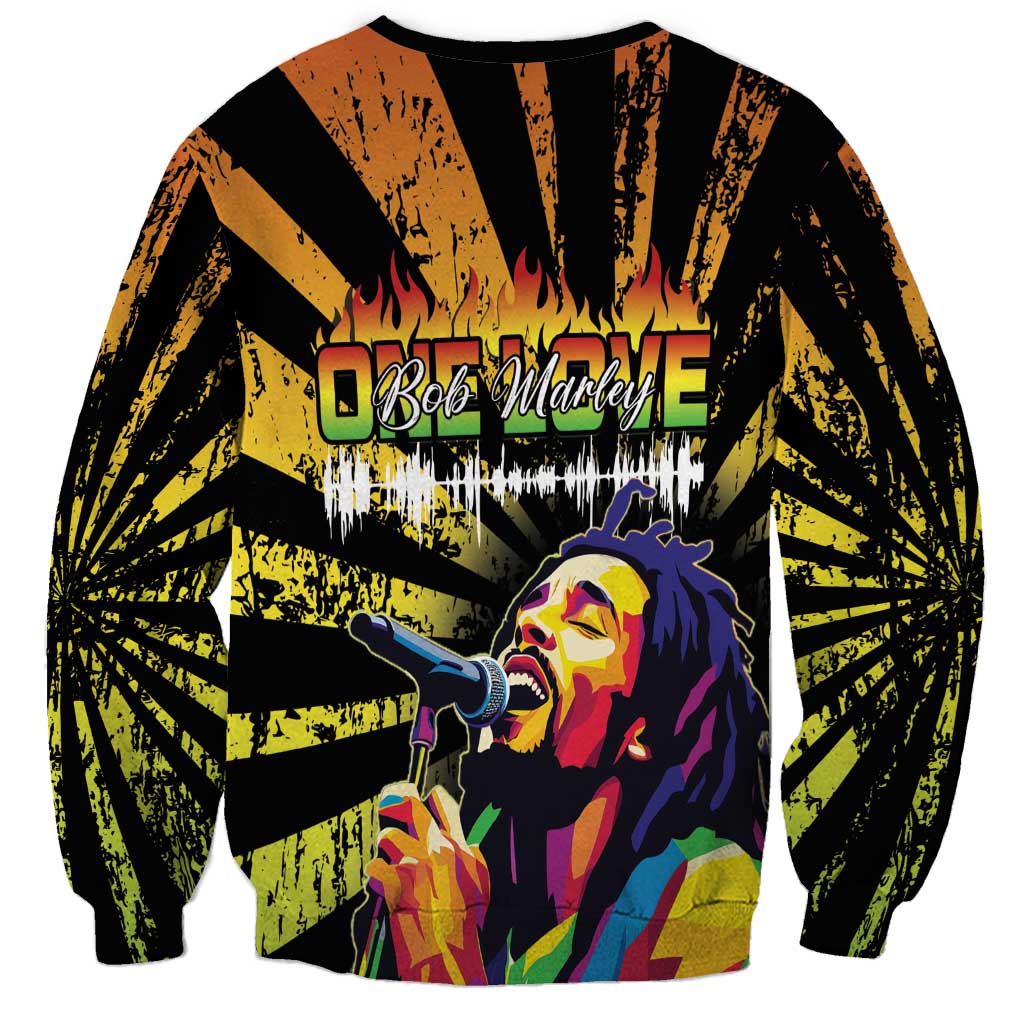 Reggae Legend Bob Sweatshirt Grunge Style - Wonder Print Shop