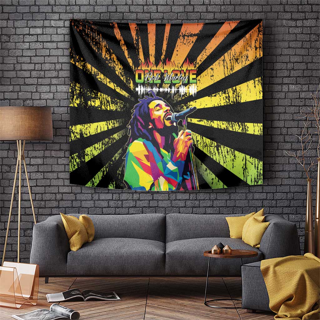 Reggae Legend Bob Tapestry Grunge Style - Wonder Print Shop