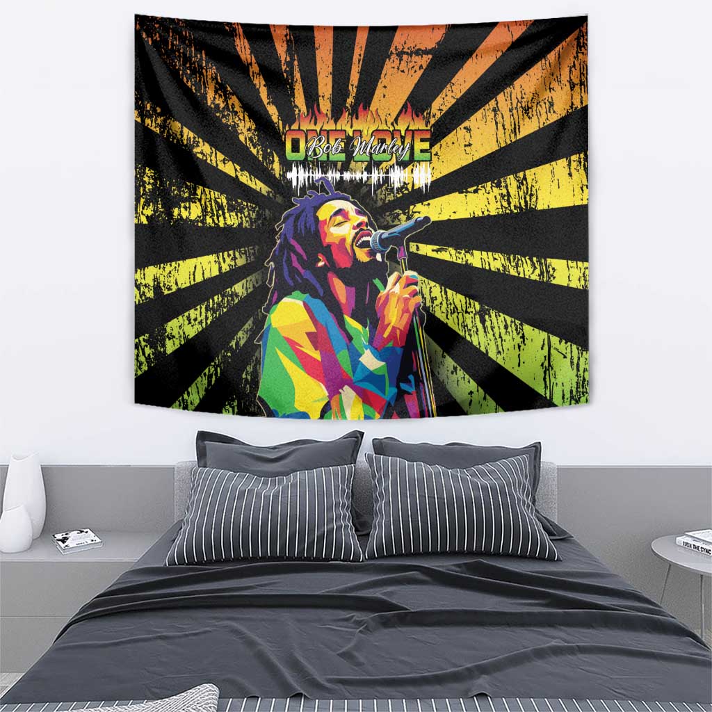 Reggae Legend Bob Tapestry Grunge Style - Wonder Print Shop