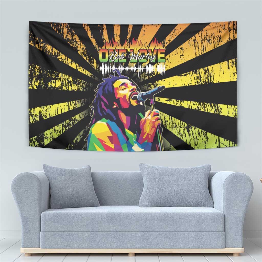 Reggae Legend Bob Tapestry Grunge Style - Wonder Print Shop