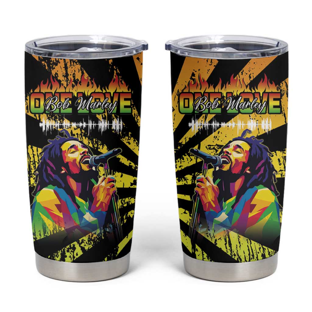 Reggae Legend Bob Tumbler Cup Grunge Style - Wonder Print Shop
