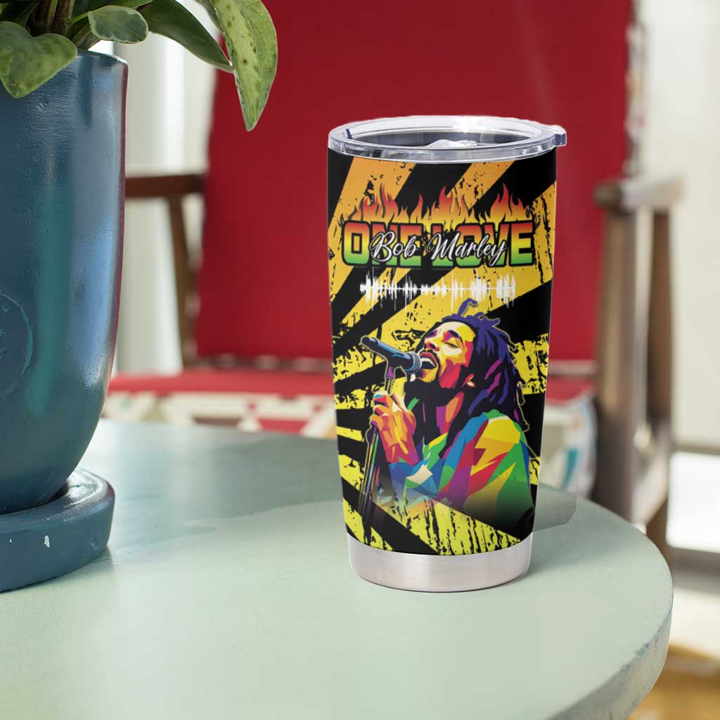 Reggae Legend Bob Tumbler Cup Grunge Style - Wonder Print Shop