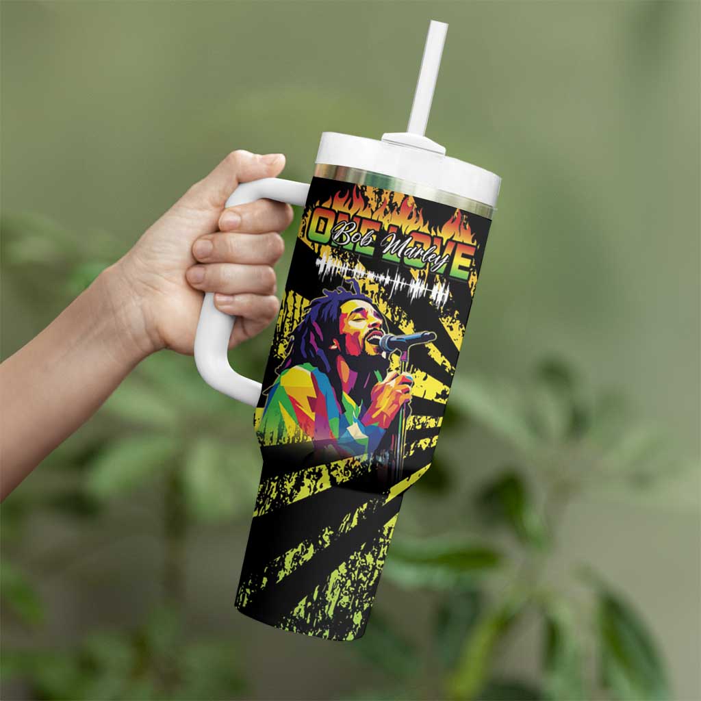 Reggae Legend Bob Tumbler With Handle Grunge Style - Wonder Print Shop