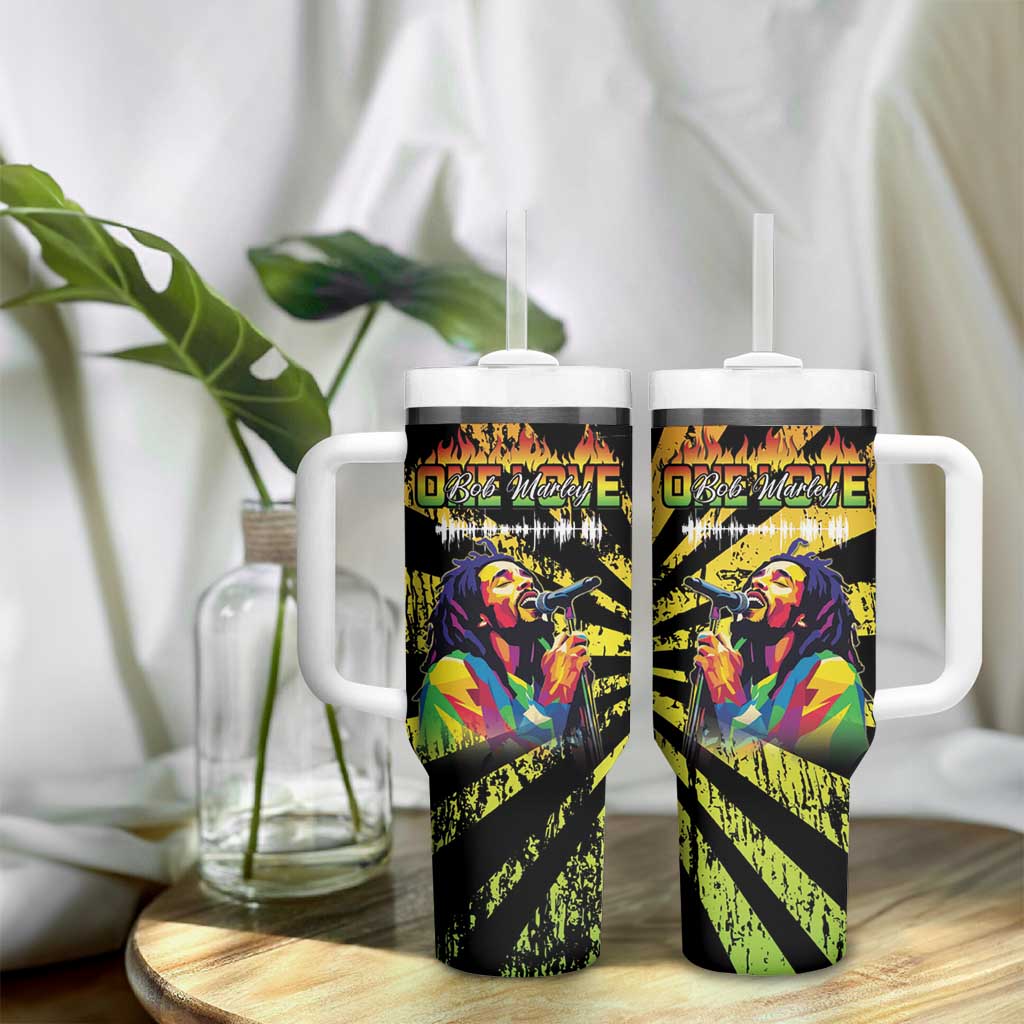Reggae Legend Bob Tumbler With Handle Grunge Style - Wonder Print Shop