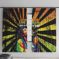 Reggae Legend Bob Window Curtain Grunge Style - Wonder Print Shop