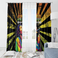 Reggae Legend Bob Window Curtain Grunge Style - Wonder Print Shop