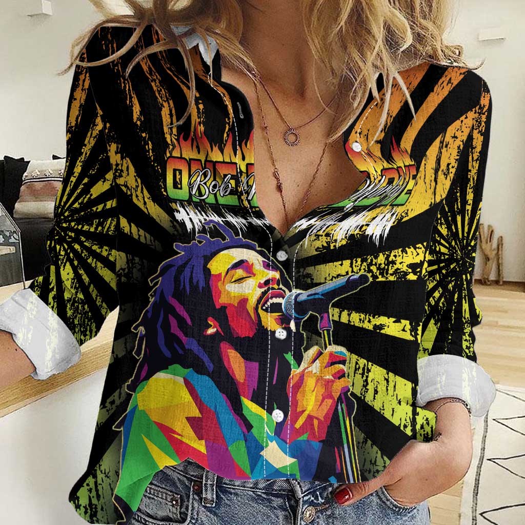 Reggae Legend Bob Women Casual Shirt Grunge Style - Wonder Print Shop