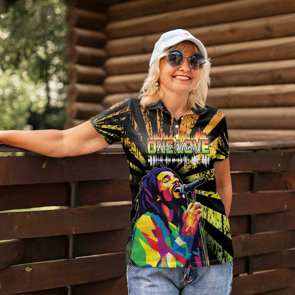 Reggae Legend Bob Women Polo Shirt Grunge Style - Wonder Print Shop
