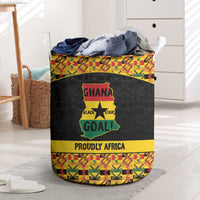 Afro Ghana Football Laundry Basket Black Stars Never Fall - Kente Pattern - Wonder Print Shop