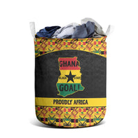 Afro Ghana Football Laundry Basket Black Stars Never Fall - Kente Pattern - Wonder Print Shop