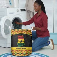 Afro Ghana Football Laundry Basket Black Stars Never Fall - Kente Pattern - Wonder Print Shop