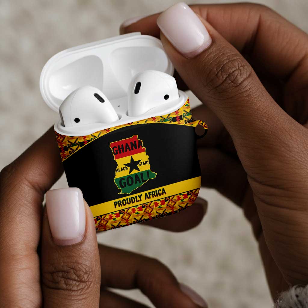 Afro Ghana Football AirPods Case Black Stars Never Fall - Kente Pattern - Wonder Print Shop