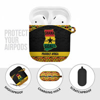 Afro Ghana Football AirPods Case Black Stars Never Fall - Kente Pattern - Wonder Print Shop