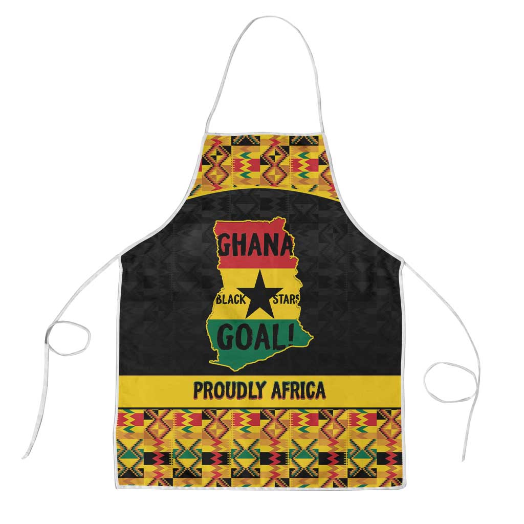 Afro Ghana Football Apron Black Stars Never Fall - Kente Pattern - Wonder Print Shop
