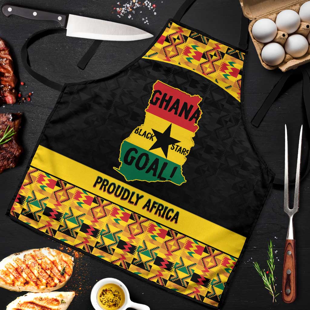 Afro Ghana Football Apron Black Stars Never Fall - Kente Pattern - Wonder Print Shop