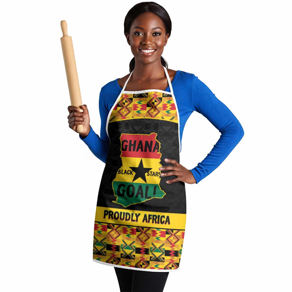 Afro Ghana Football Apron Black Stars Never Fall - Kente Pattern - Wonder Print Shop
