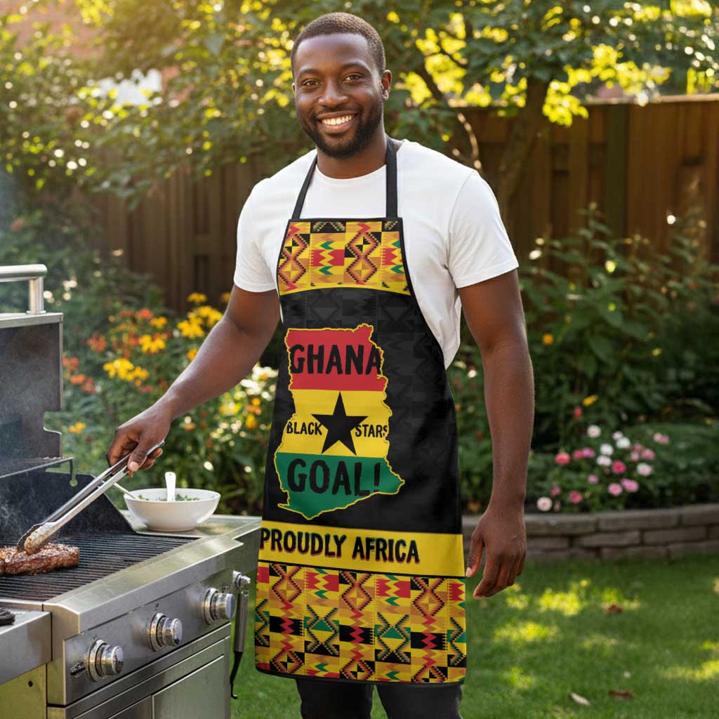 Afro Ghana Football Apron Black Stars Never Fall - Kente Pattern - Wonder Print Shop