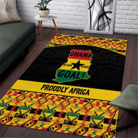 Afro Ghana Football Area Rug Black Stars Never Fall - Kente Pattern - Wonder Print Shop