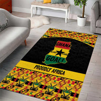 Afro Ghana Football Area Rug Black Stars Never Fall - Kente Pattern - Wonder Print Shop