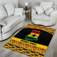Afro Ghana Football Area Rug Black Stars Never Fall - Kente Pattern - Wonder Print Shop