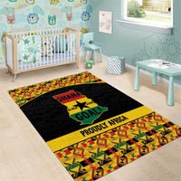 Afro Ghana Football Area Rug Black Stars Never Fall - Kente Pattern - Wonder Print Shop