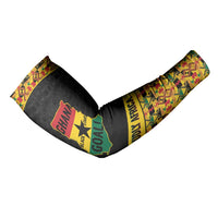 Personalized Afro Ghana Football Arm Sleeves Black Stars Never Fall - Kente Pattern - Wonder Print Shop