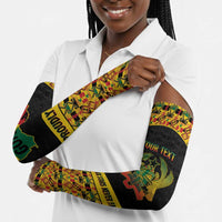 Personalized Afro Ghana Football Arm Sleeves Black Stars Never Fall - Kente Pattern - Wonder Print Shop