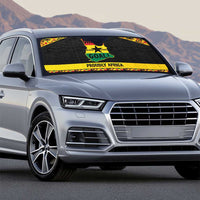 Afro Ghana Football Auto Sun Shade Black Stars Never Fall - Kente Pattern - Wonder Print Shop