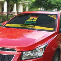 Afro Ghana Football Auto Sun Shade Black Stars Never Fall - Kente Pattern - Wonder Print Shop