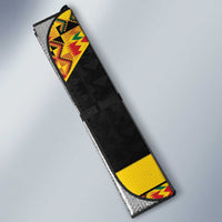 Afro Ghana Football Auto Sun Shade Black Stars Never Fall - Kente Pattern - Wonder Print Shop