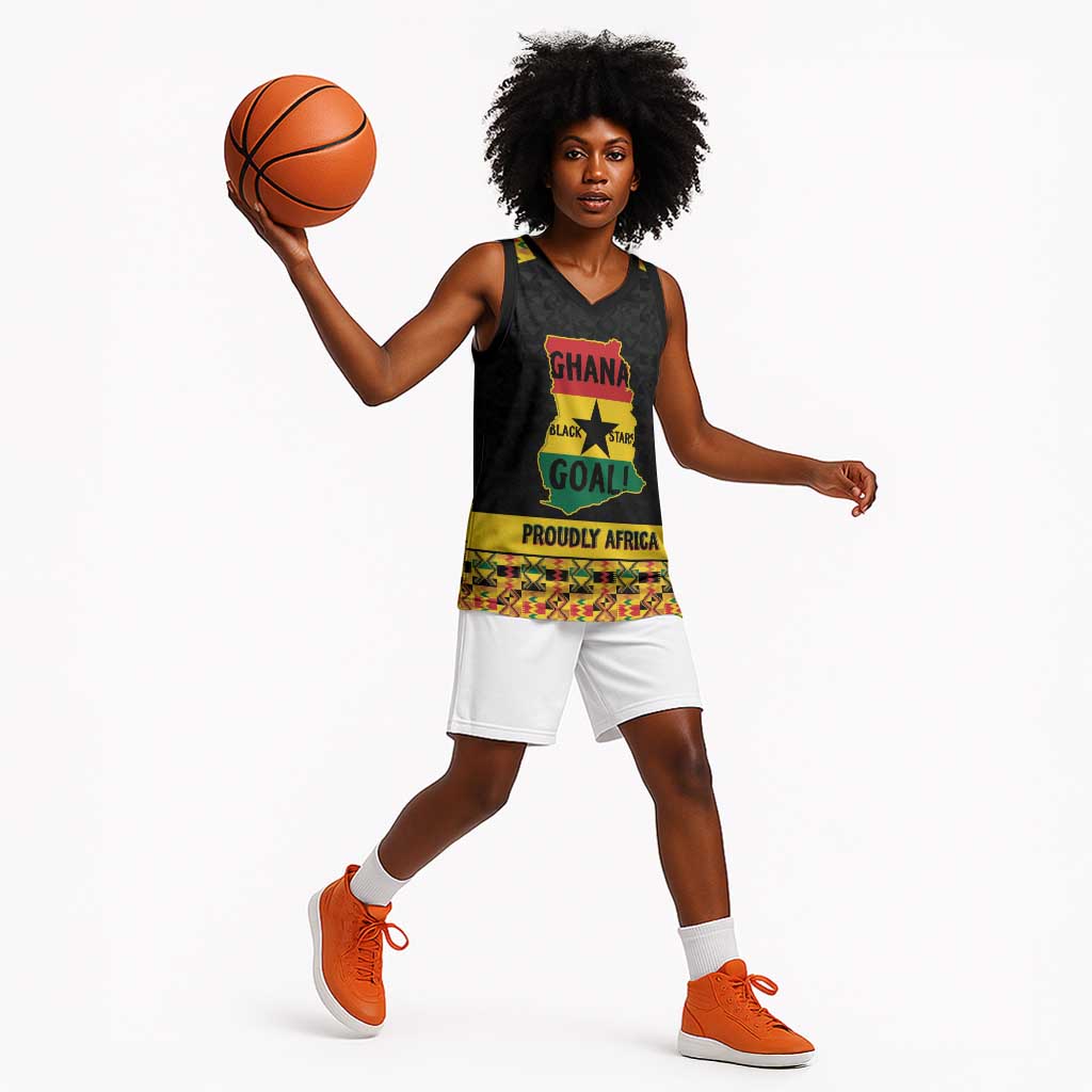 Personalized Afro Ghana Football Basketball Jersey Black Stars Never Fall - Kente Pattern - Wonder Print Shop