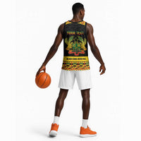 Personalized Afro Ghana Football Basketball Jersey Black Stars Never Fall - Kente Pattern - Wonder Print Shop