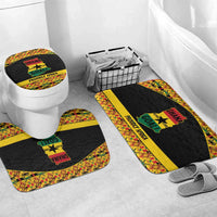 Afro Ghana Football Bathroom Set Black Stars Never Fall - Kente Pattern - Wonder Print Shop