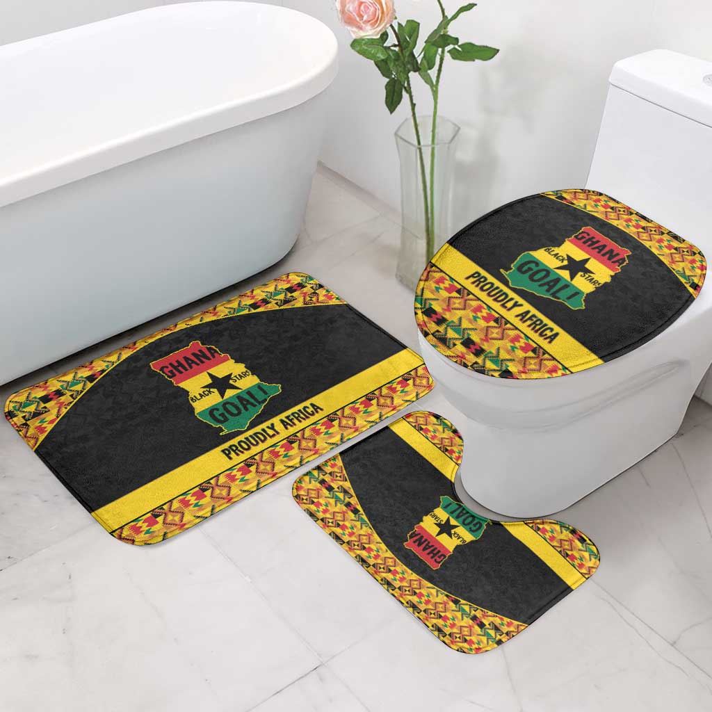 Afro Ghana Football Bathroom Set Black Stars Never Fall - Kente Pattern - Wonder Print Shop